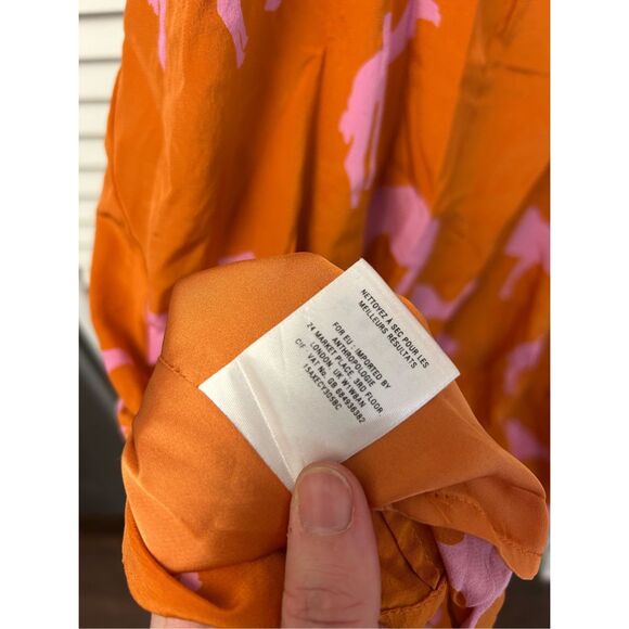 Anthropologie Charlotte Taylor Dromedary Camel Silk Dress, Sz 0, MSRP $268 - Picture 7 of 11